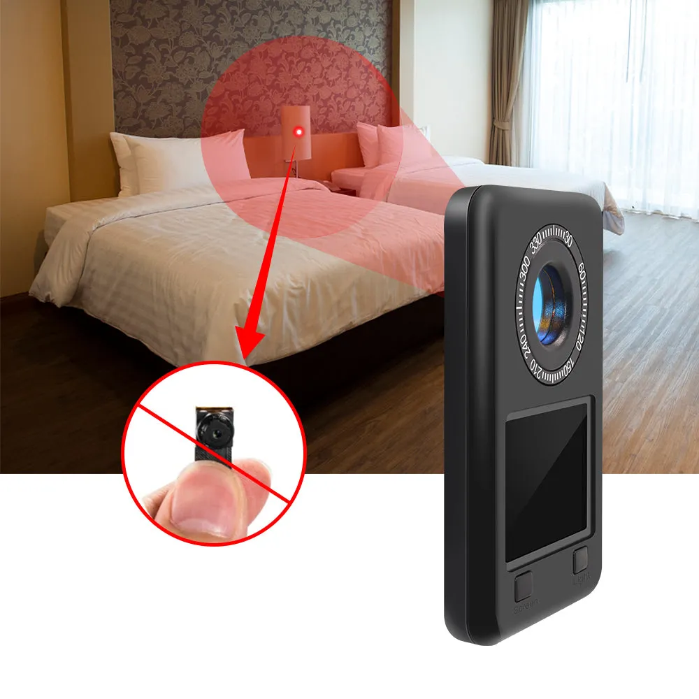 Hidden Pin Hole Camera Lens Detector & Invisible Night Vision Detection IR Finder