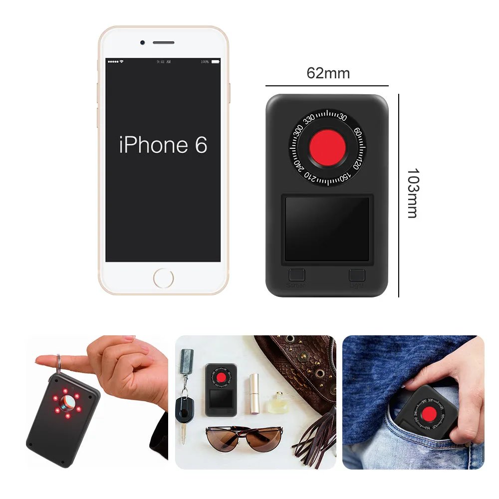 Hidden Pin Hole Camera Lens Detector & Invisible Night Vision Detection IR Finder