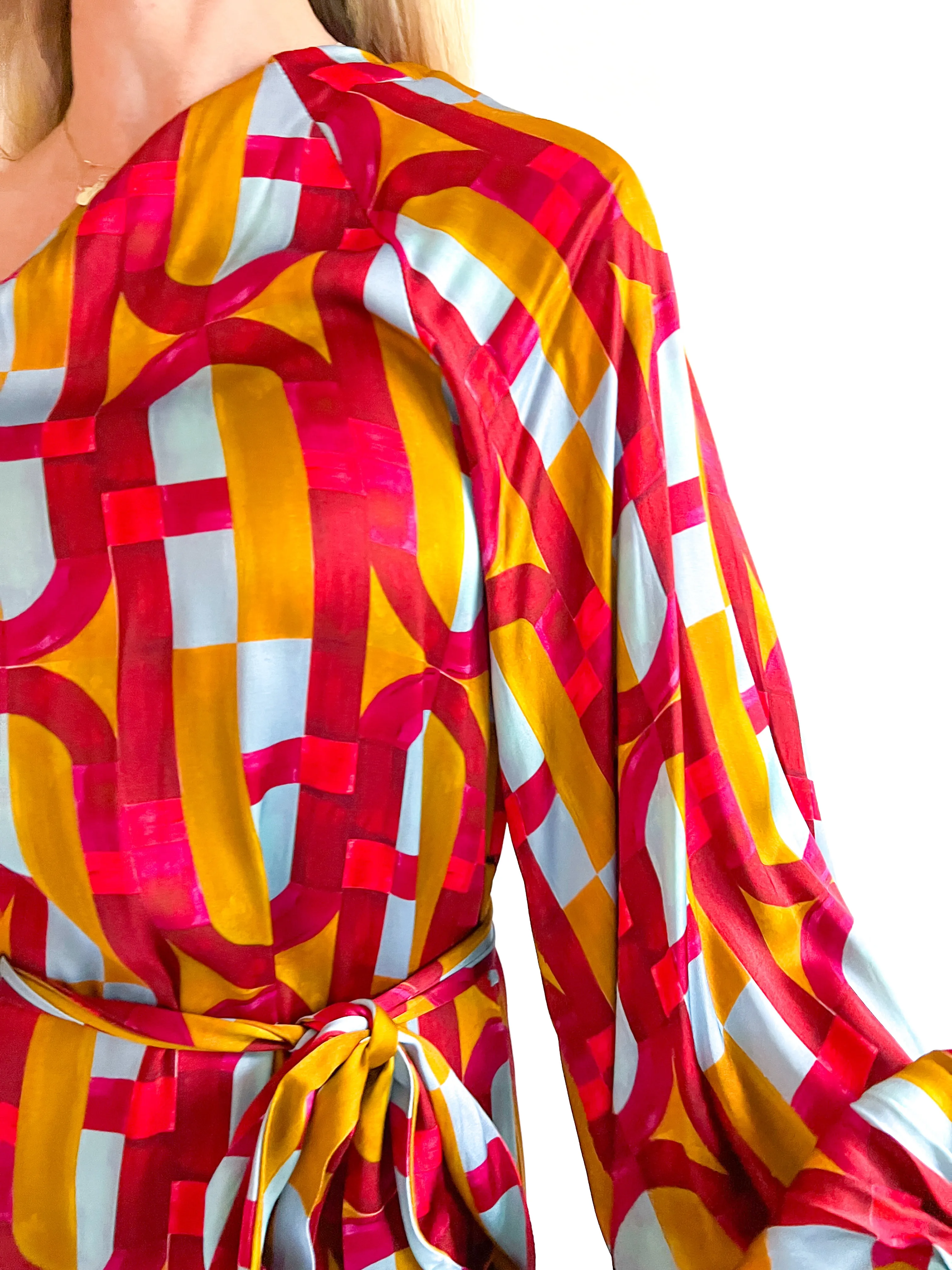 High Design One Sleeve Midi Dress