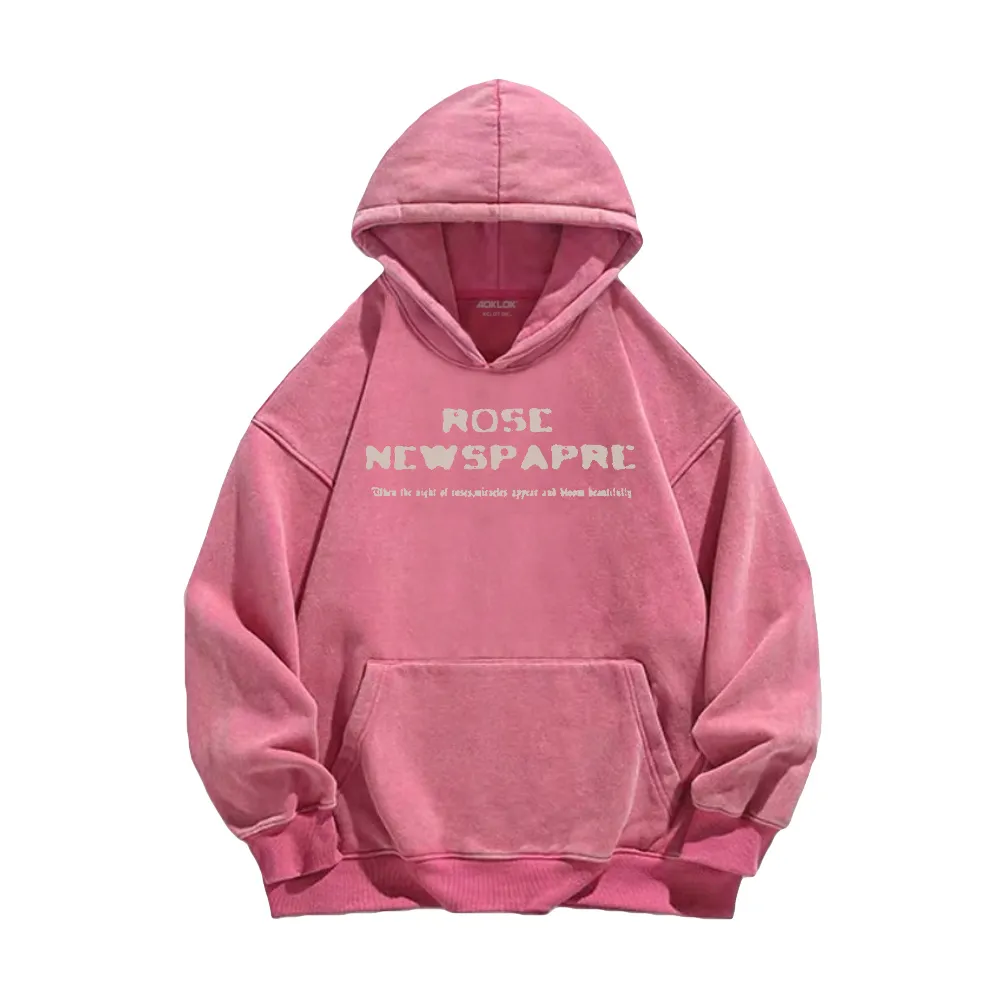 High Street Art Rose Washed Hoodie