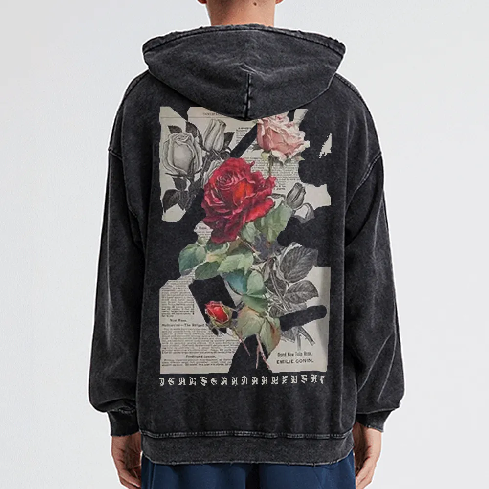 High Street Art Rose Washed Hoodie