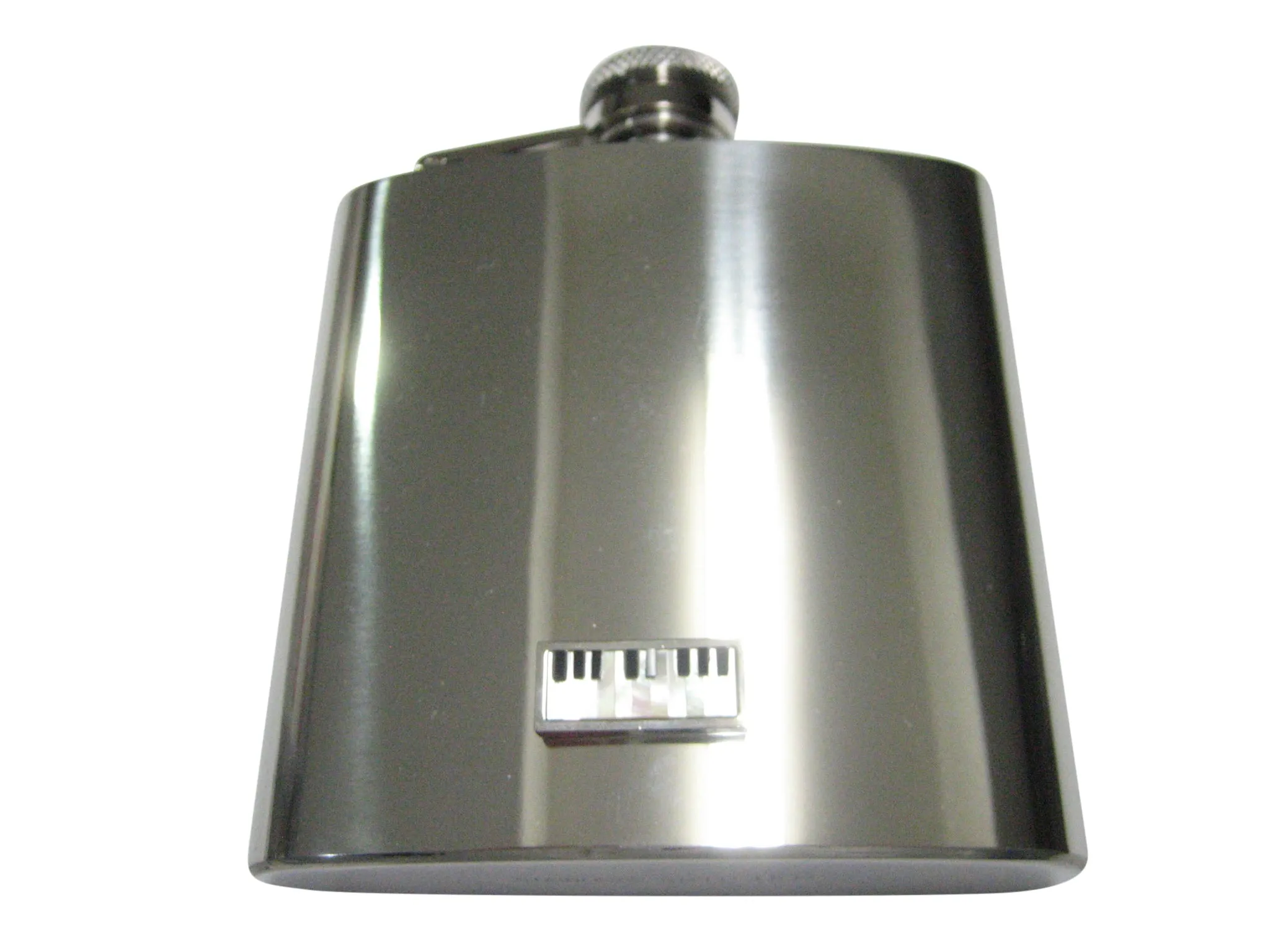 Highly Detailed Shell Insert Musical Piano Keyboard 6oz Flask