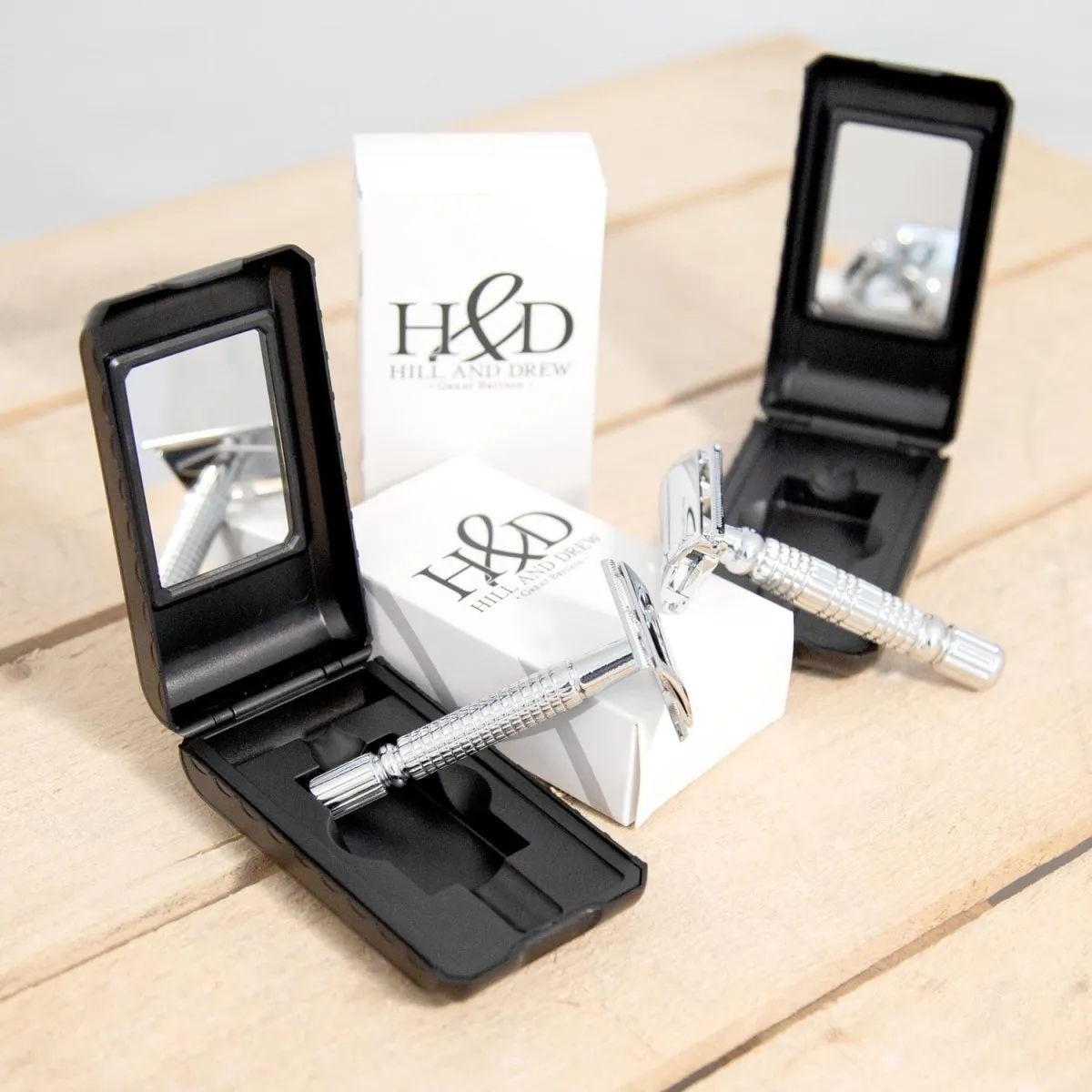 Hill and Drew HDRC42 Three Piece Double Edge Razor and Case