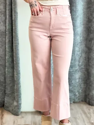 Holly High Rise Wide Straight Denim - Sepia Rose