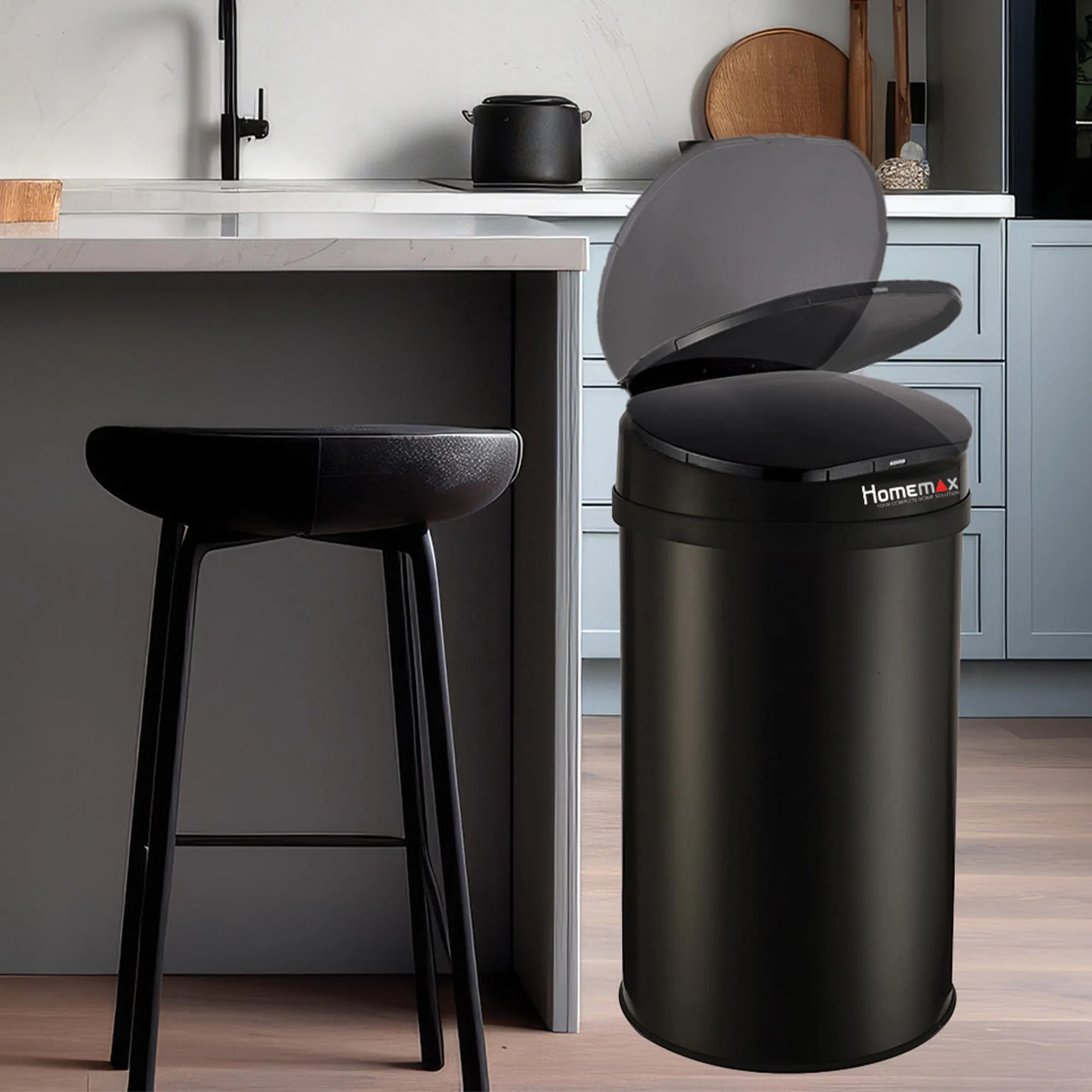 Homemax 30L Black Sensor Bin Round HSB006