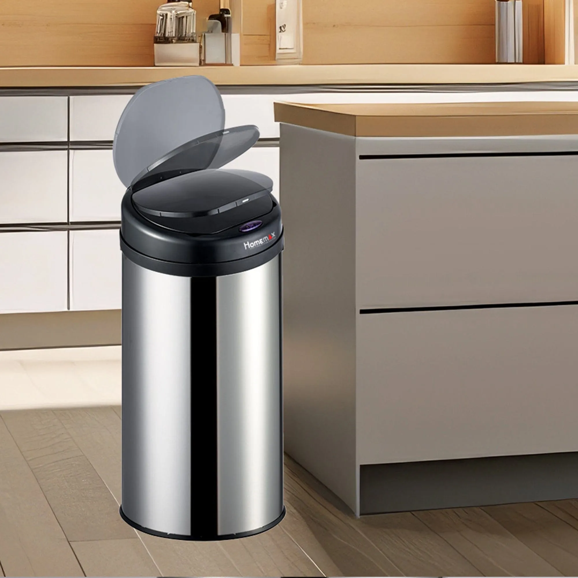 Homemax 30L Silver Sensor Bin Round HSB005