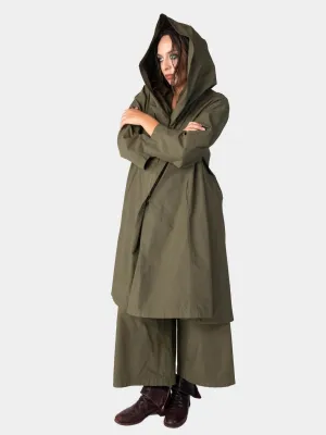 Hooded Zip Mid Length Cotton Jacket