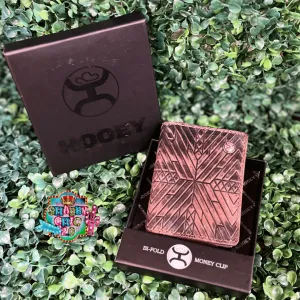 HOOEY  "AUSTIN" HOOEY BIFOLD MONEY CLIP BROWN W/ AZTEC