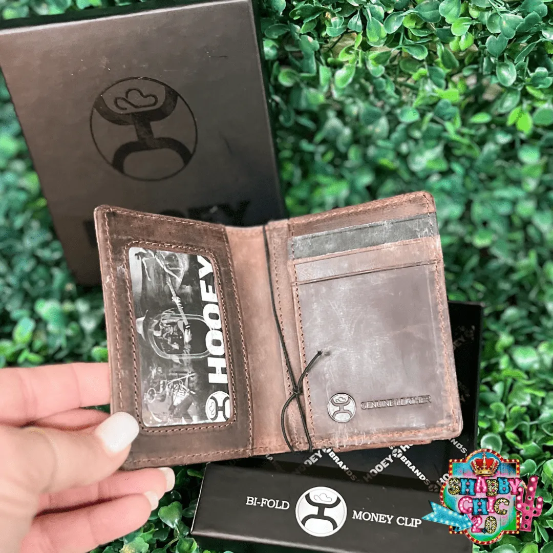 HOOEY  "AUSTIN" HOOEY BIFOLD MONEY CLIP BROWN W/ AZTEC