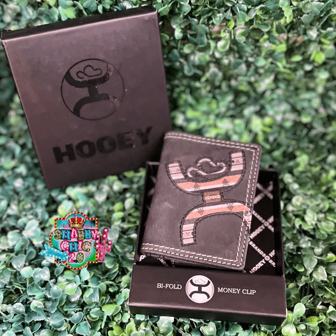 HOOEY  "HOOEY ORIGINAL " BIFOLD MONEY CLIP BLACK W/LAKOTA PRINT