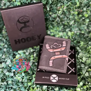 HOOEY  "HOOEY ORIGINAL " BIFOLD MONEY CLIP BLACK W/LAKOTA PRINT