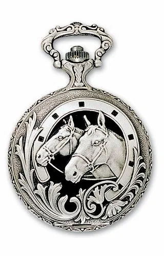Horse Closing Cover Pocket Watch, Swiss Made from Charles-Hubert Paris