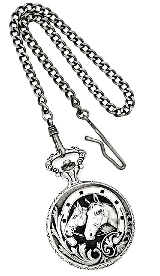 Horse Closing Cover Pocket Watch, Swiss Made from Charles-Hubert Paris