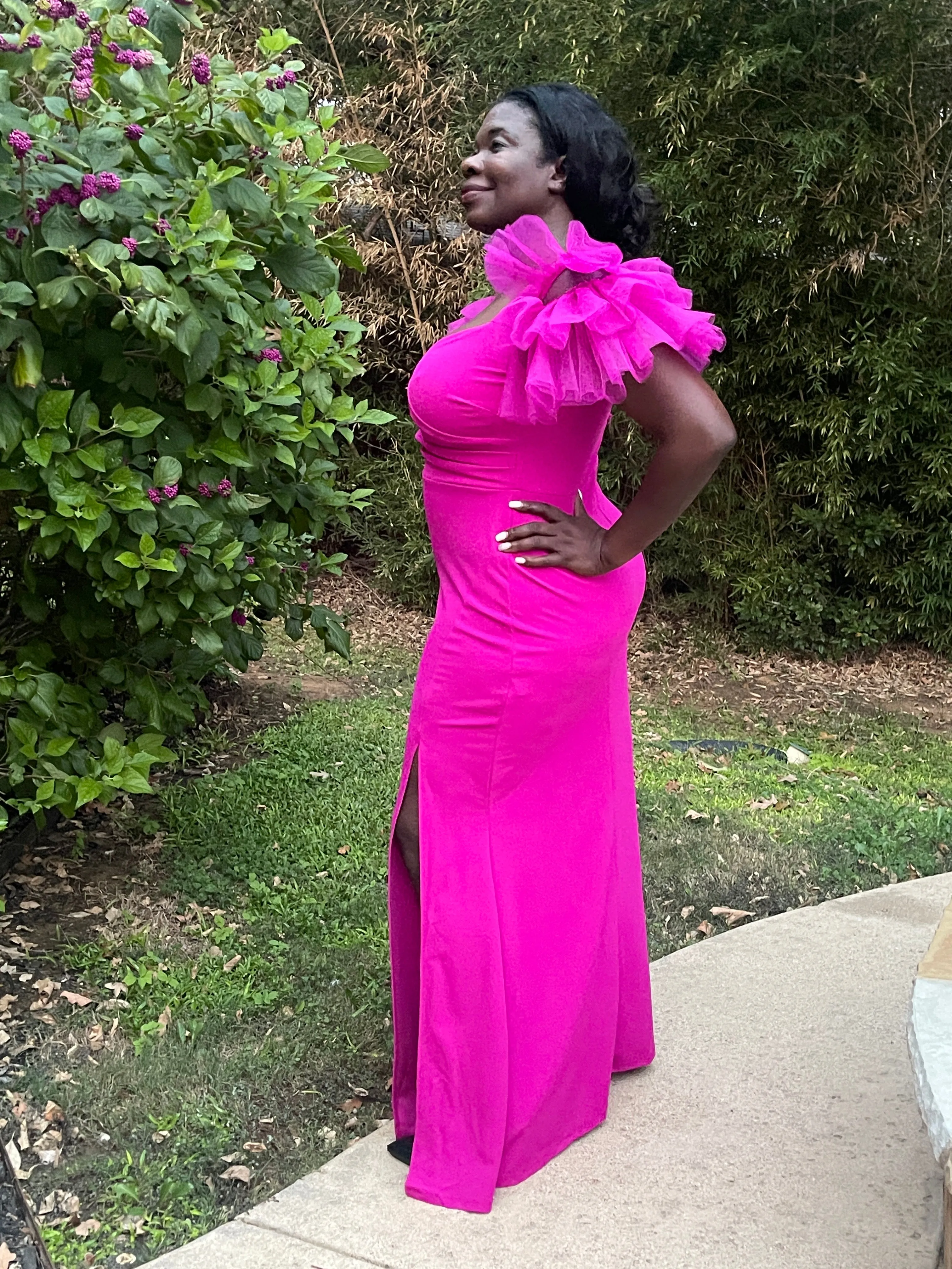 Hot Magenta Plus Size Maxi Dress