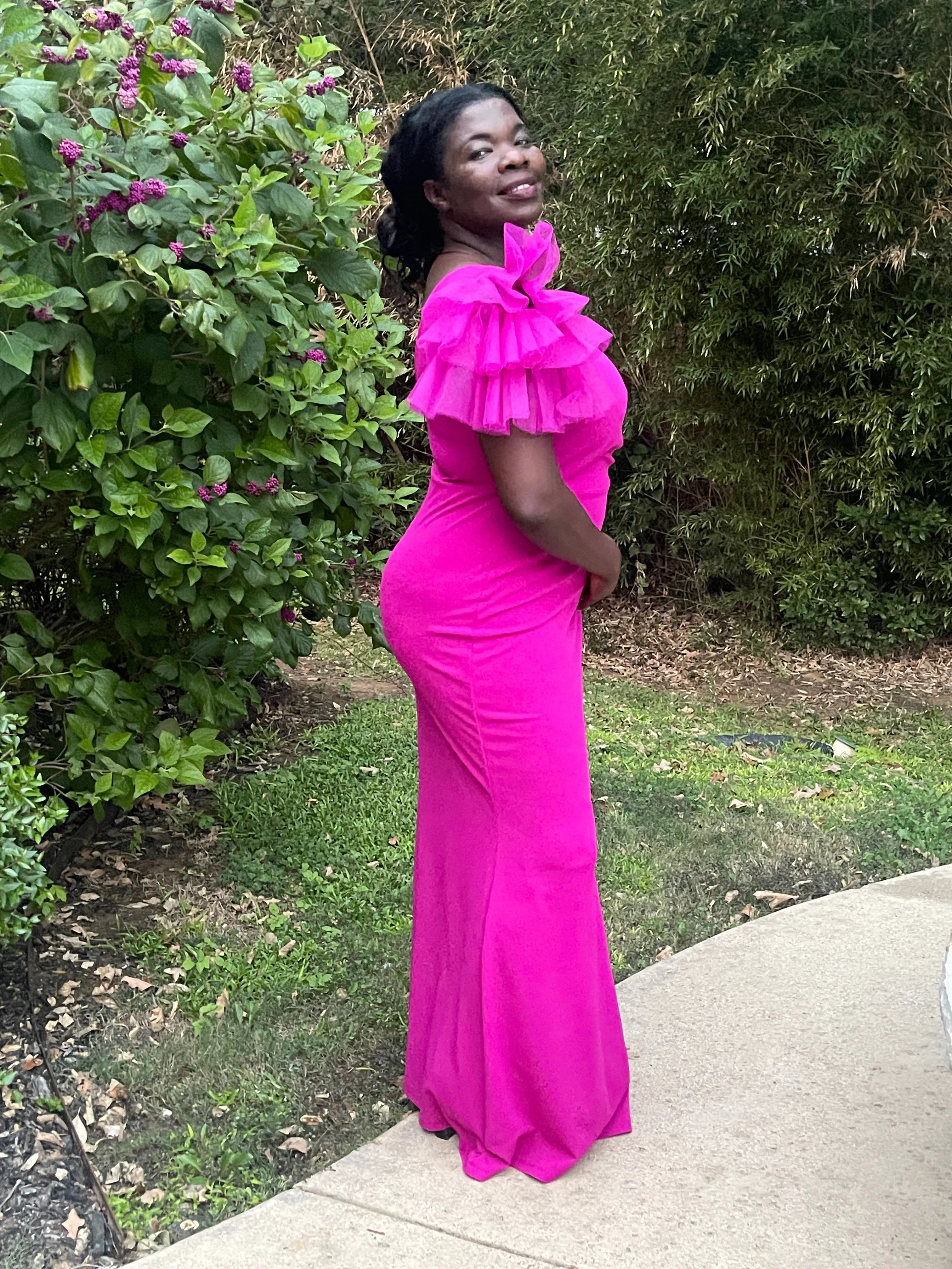 Hot Magenta Plus Size Maxi Dress