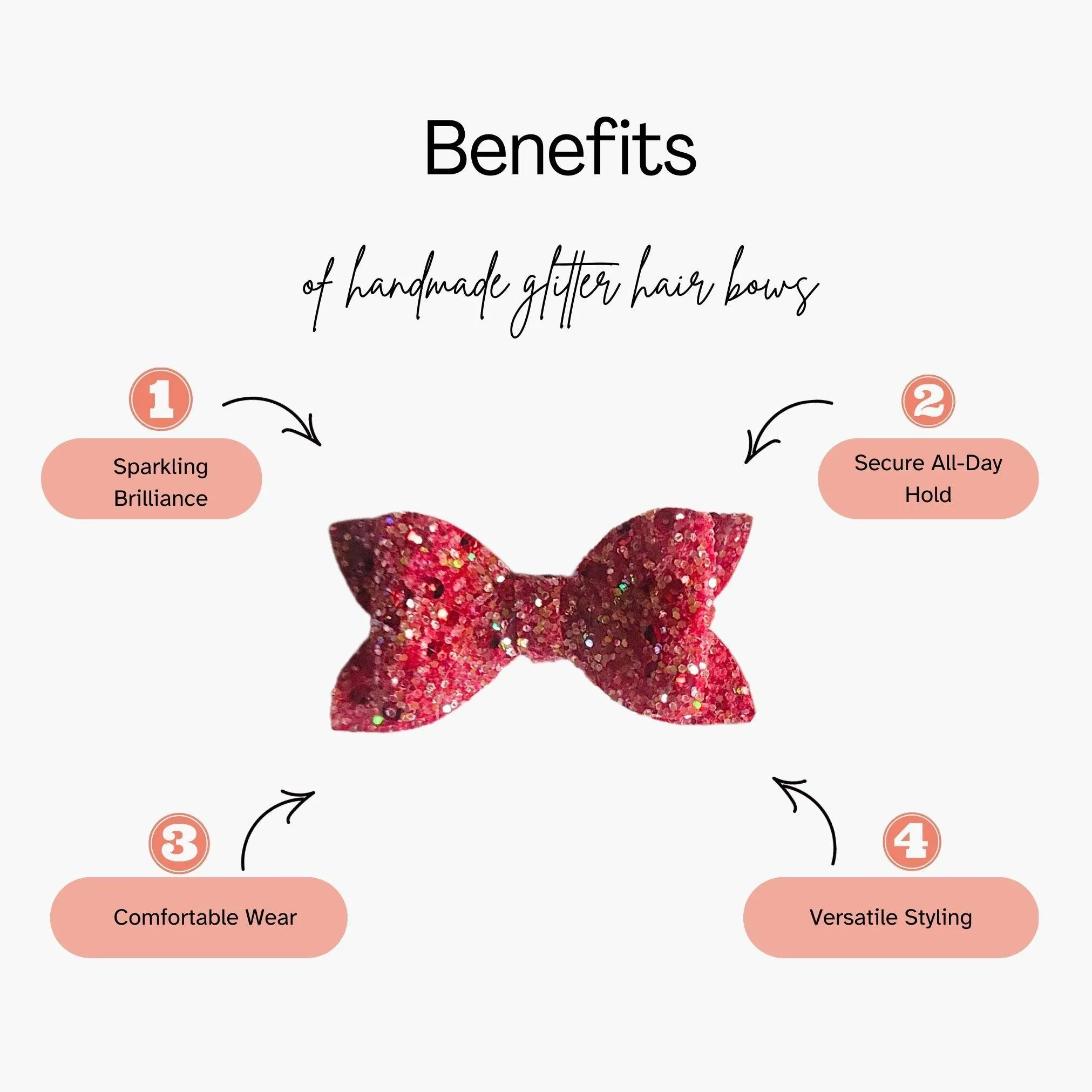 Hot Pink Glitter Hair Bow