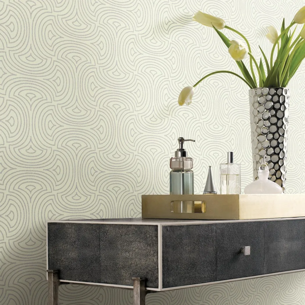 Hourglass Wallpaper White (60 sq.ft.)