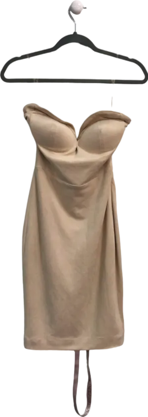 House of CB Beige Strapless Bodycon Dress UK S