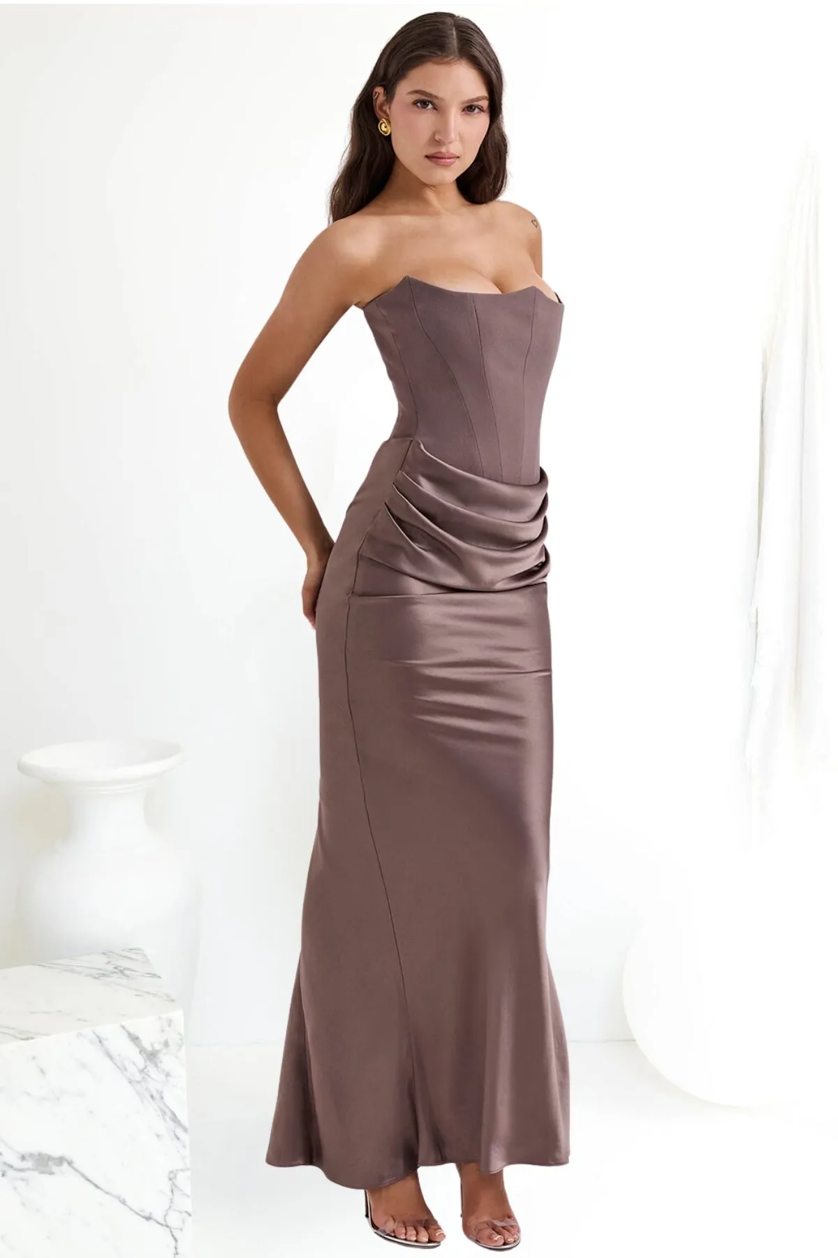 House Of CB Persephone Corset Dress (Smoke)