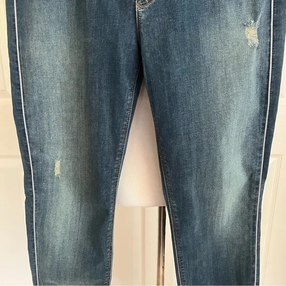 Hudson Dakota Piped Detail Super Skinny Denim Jeans Womens Sz 32
