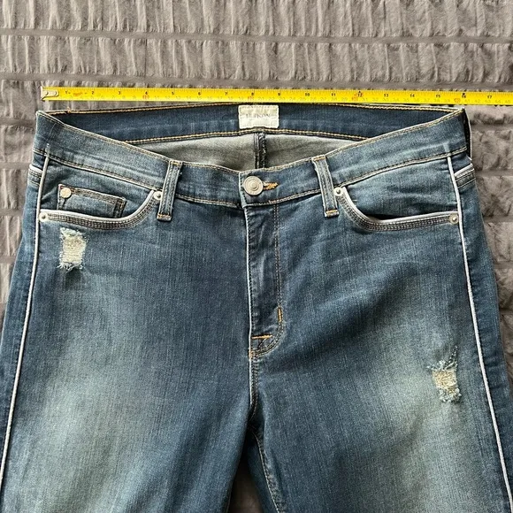 Hudson Dakota Piped Detail Super Skinny Denim Jeans Womens Sz 32