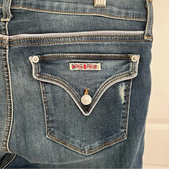 Hudson Dakota Piped Detail Super Skinny Denim Jeans Womens Sz 32