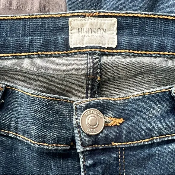 Hudson Dakota Piped Detail Super Skinny Denim Jeans Womens Sz 32