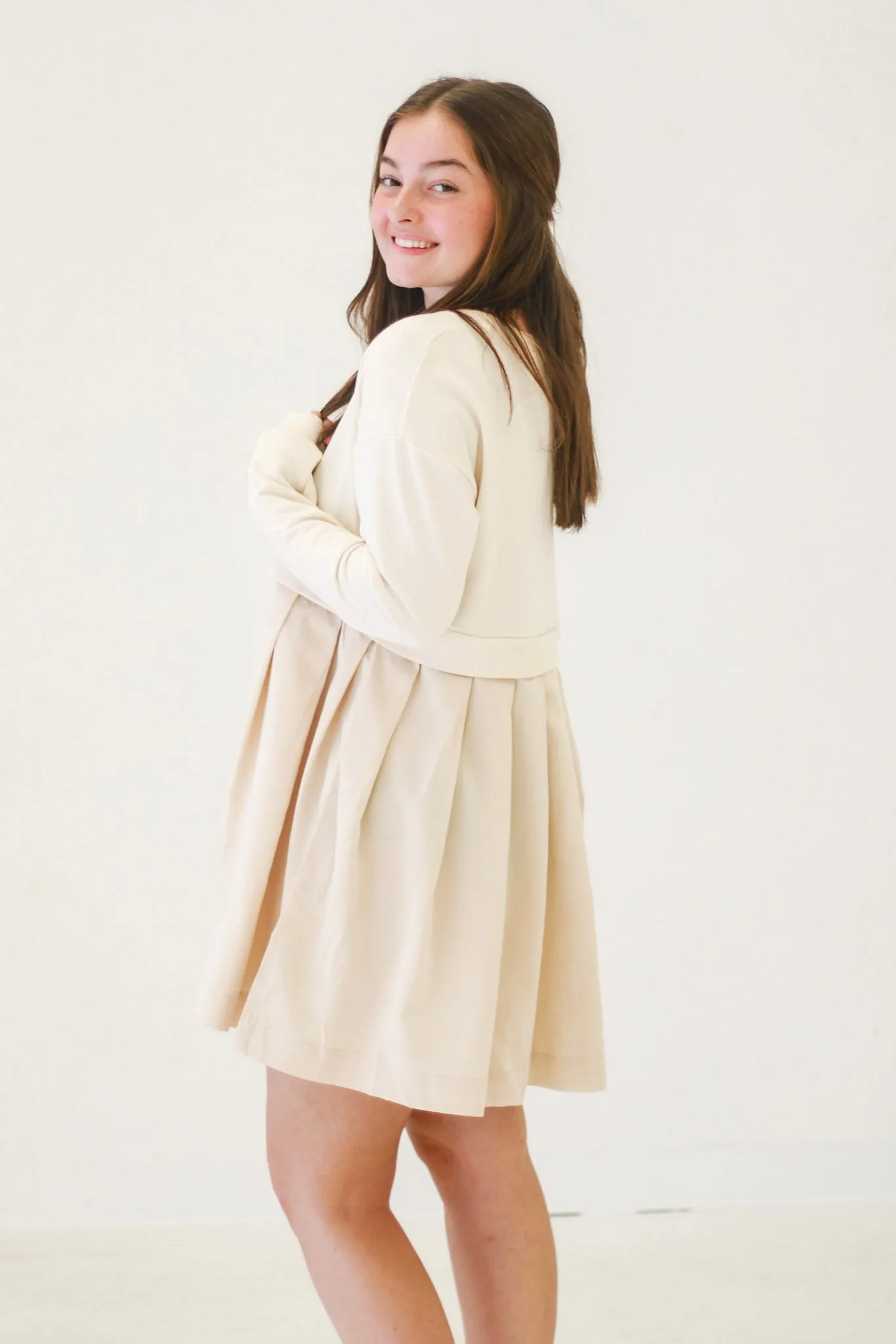Hug Me Tight Mini Dress in Stone