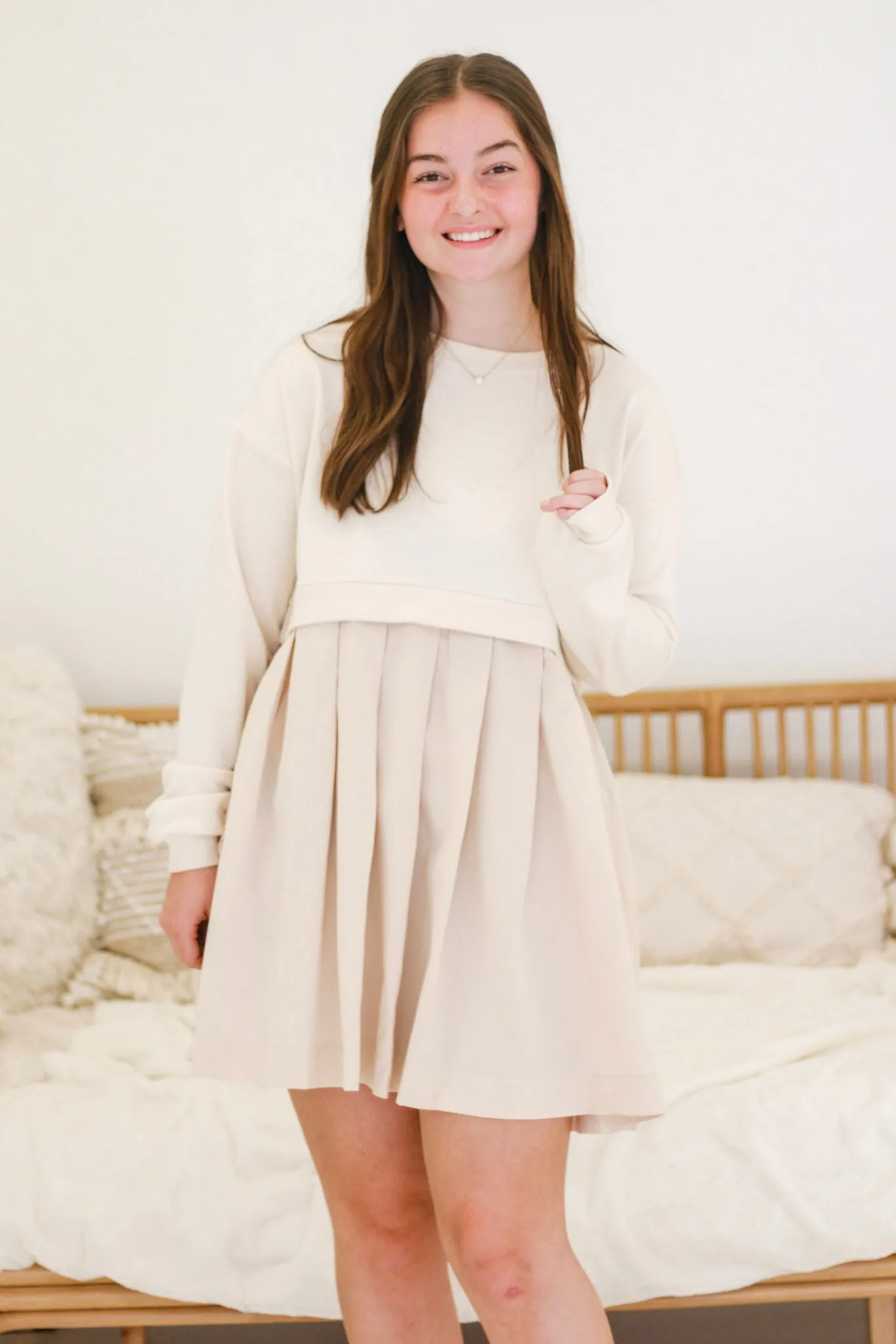 Hug Me Tight Mini Dress in Stone