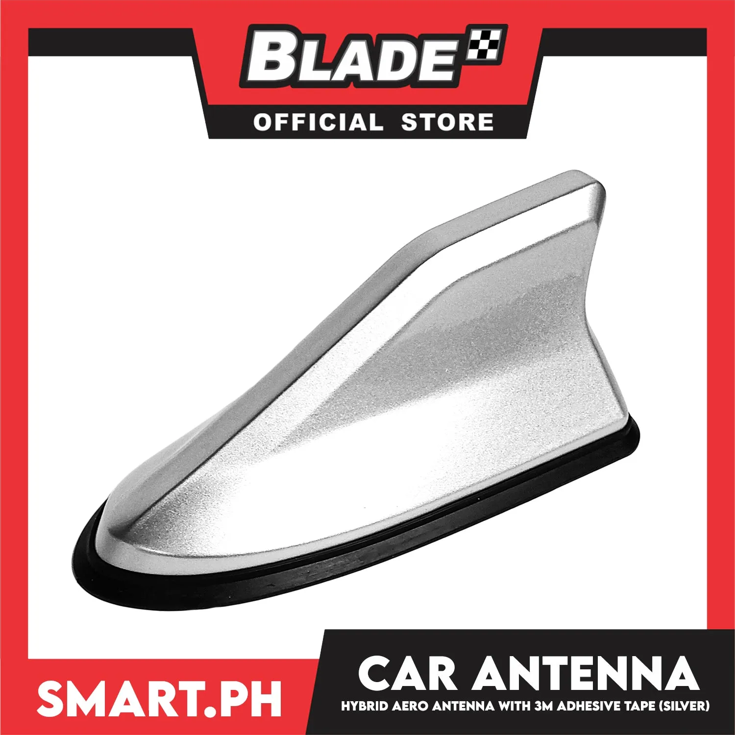 Hybrid Aero Car Antenna Shark (Silver) Signal for Car, Super Functional With 3M Adhesive Tape, Car Exterior Accessories