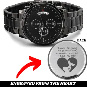 I Love You Dad Gift From Daughter, Son - Luxury Engraved Watch