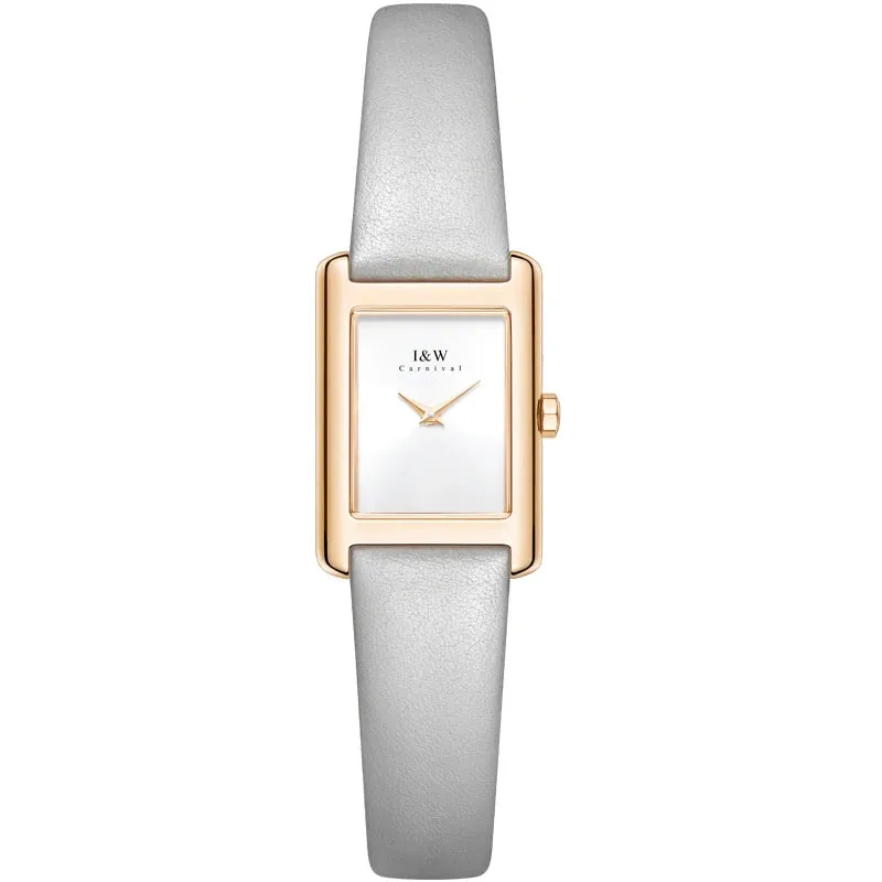 I&W - Gold-Plated Women’s Square Quartz Watch   Free Bracelet
