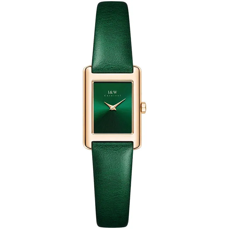 I&W - Gold-Plated Women’s Square Quartz Watch   Free Bracelet
