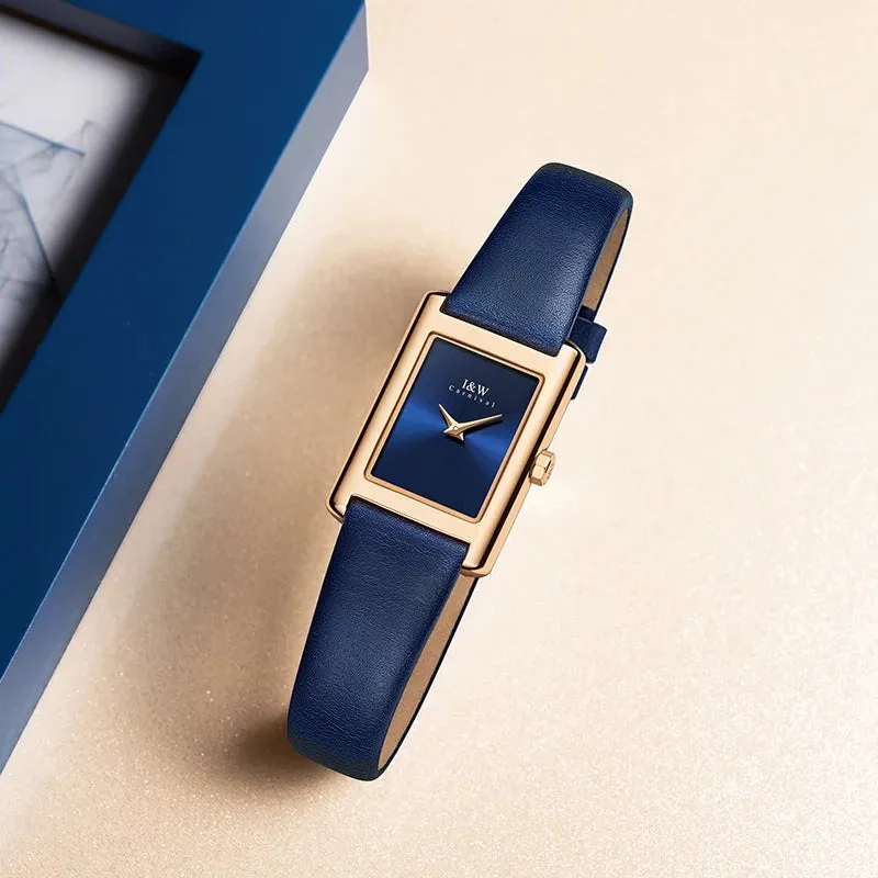 I&W - Gold-Plated Women’s Square Quartz Watch   Free Bracelet