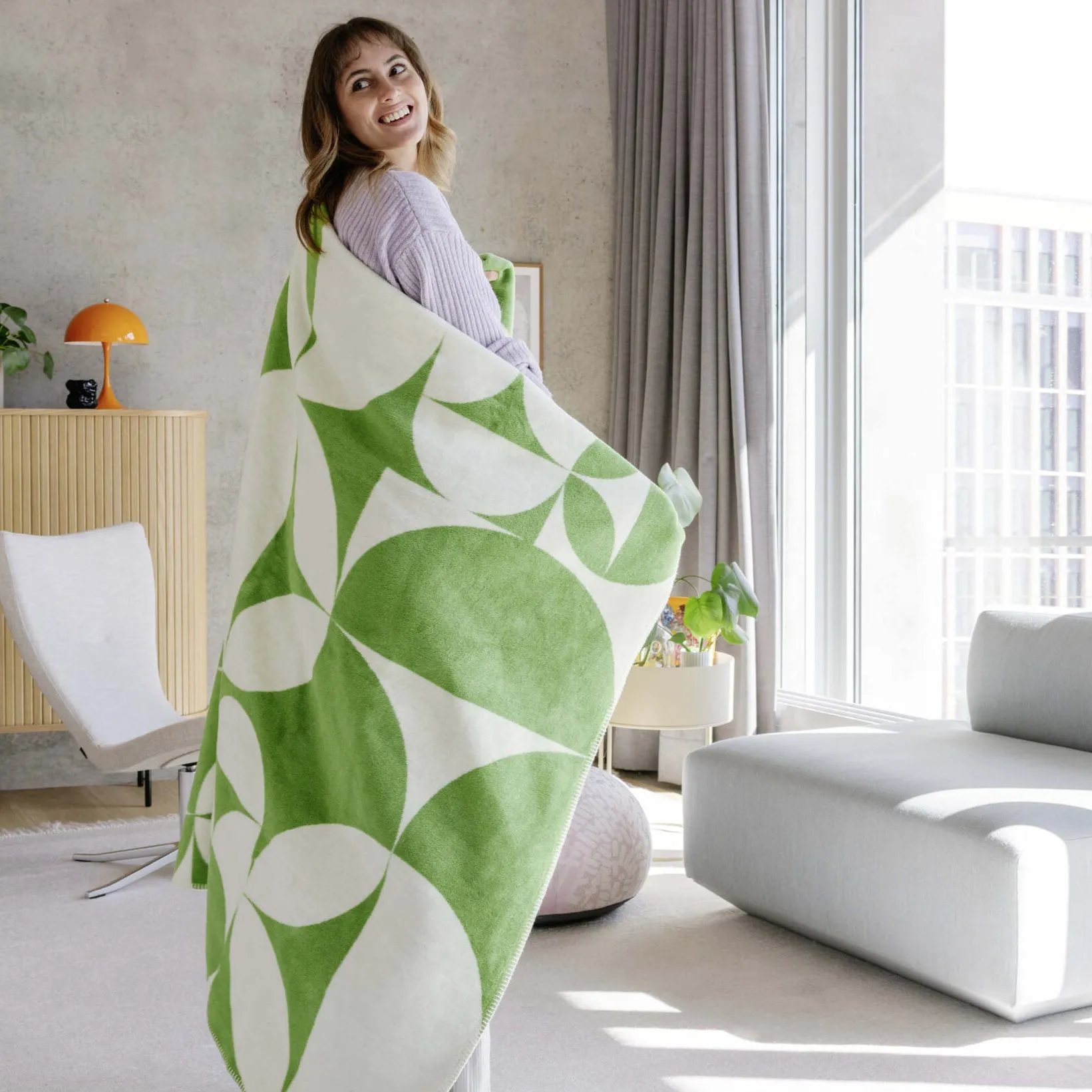Ibena Dimal Luxury Blanket - Green