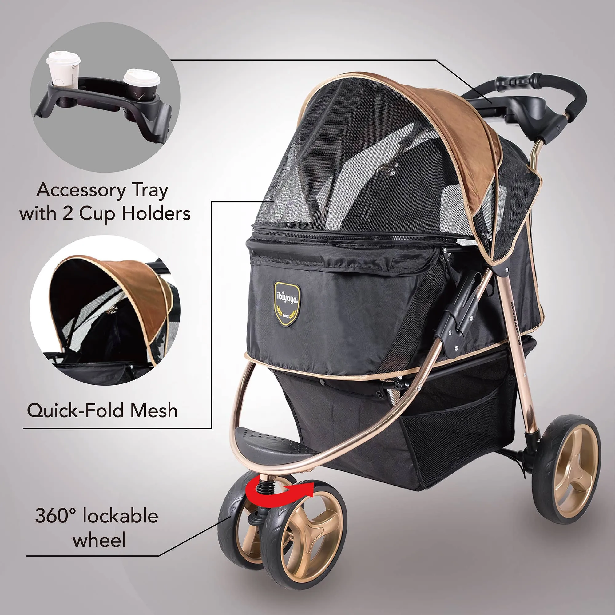 Ibiyaya - Monarch Premium Pet Jogger, Designer-Luxury Dog Stroller