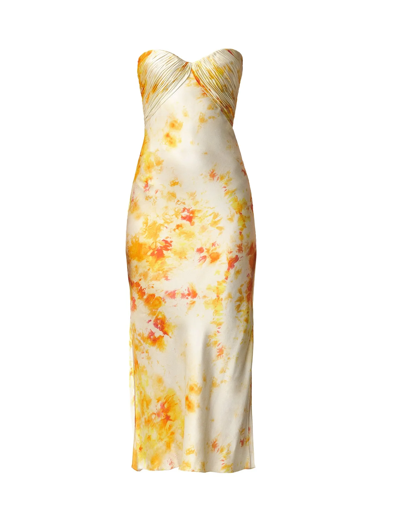 Ice Dyed Ruched Bustier Dress