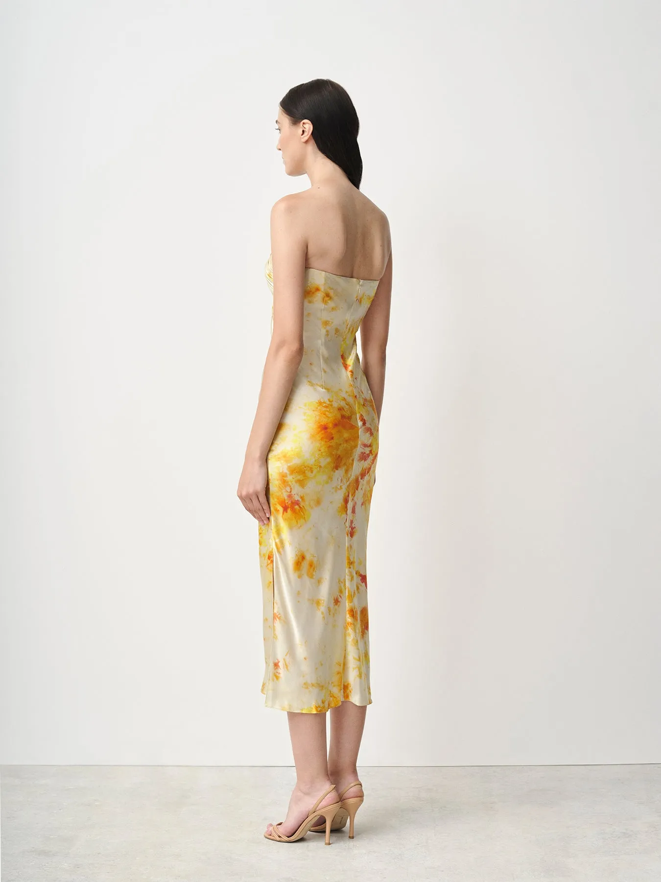 Ice Dyed Ruched Bustier Dress