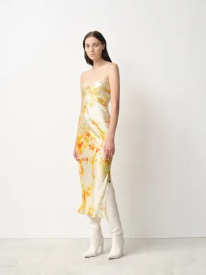 Ice Dyed Ruched Bustier Dress