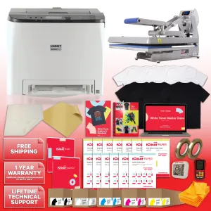 iColor 560 White Toner DTF Printer - Business Package with 16" x 20" Hotronix Fusion Heat Press