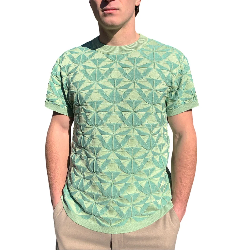 ICOSA CREW NECK TEE IN AQUA LIME