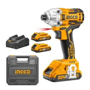 Ingco 1/2" Lithium-Ion Cordless Impact Wrench 300NM with Two 20V 2.0Ah Batteries & Charger - CIWLI2038