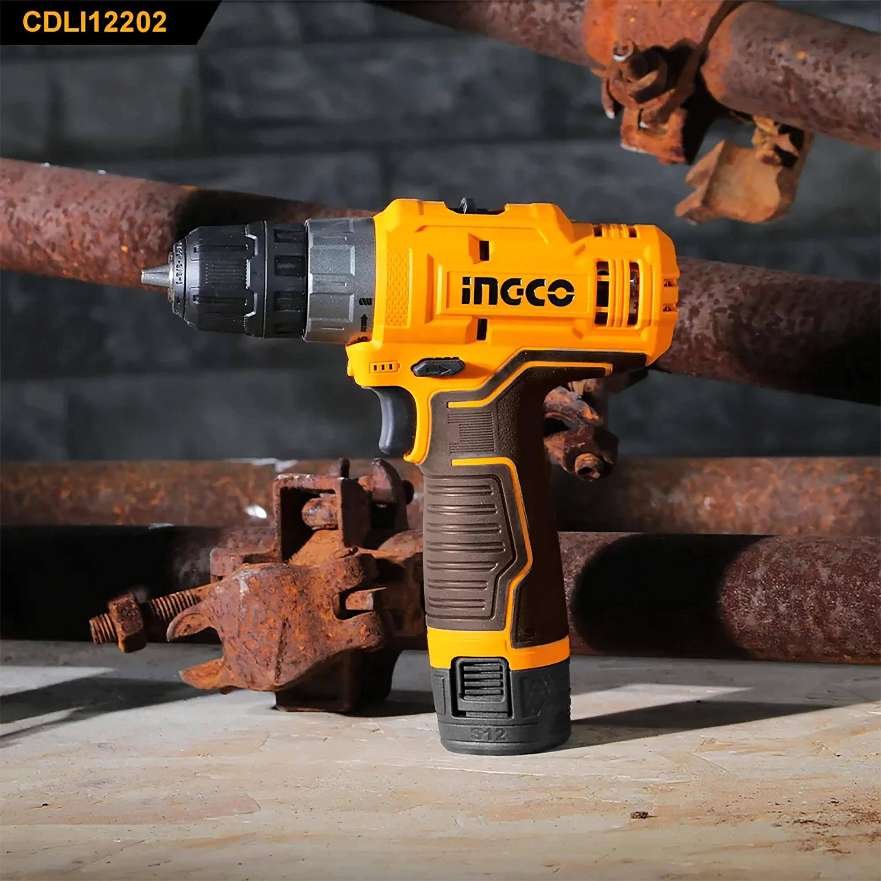 Ingco 12V Lithium-Ion Cordless Drill With 2 Pieces 1.5Ah Battery - CDLI12202