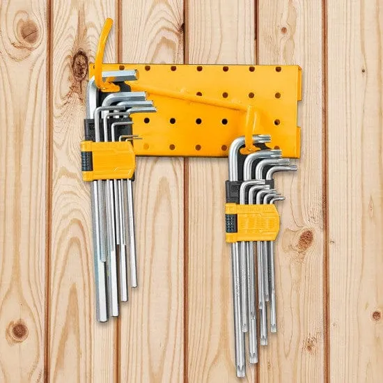 Ingco 18-Piece Hex Key & Torx Key Set with Extra-Long Arms - HHKSET0181