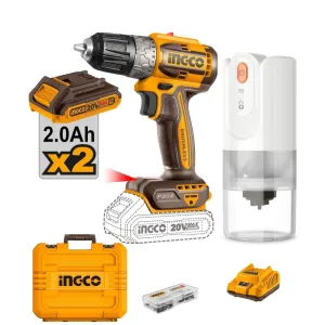 Ingco 20V Lithium-Ion Brushless Cordless Drill & Coffee Grinder Combo Kit Set - COSLI240315