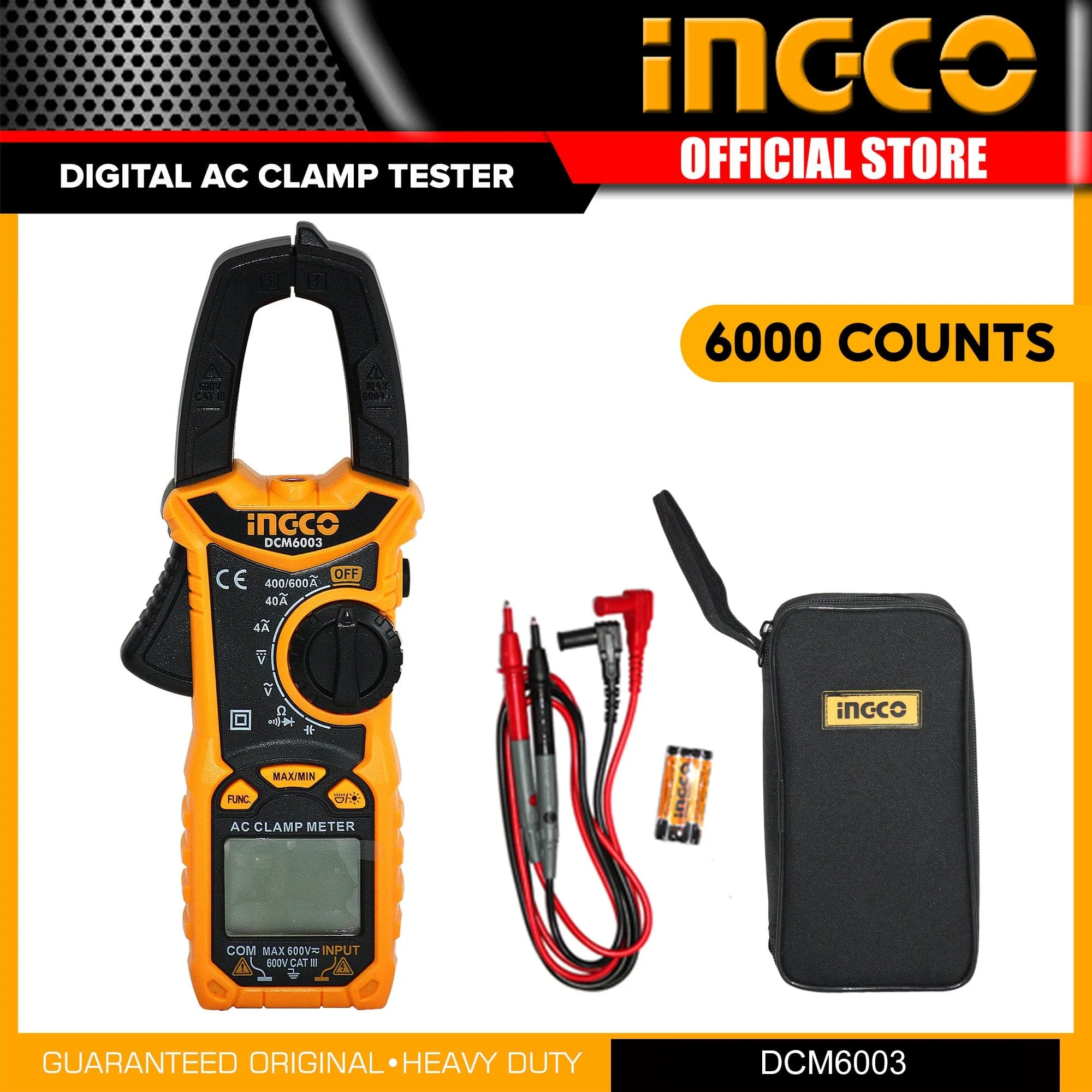 Ingco Digital AC Clamp Meter 6000 Counts – DCM6003