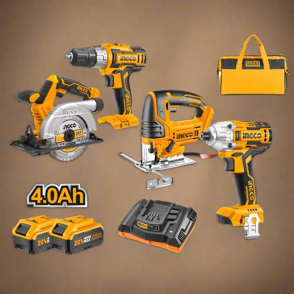 Ingco Lithium-Ion 4-Pieces Cordless Combo Kit 20V - CKLI2010