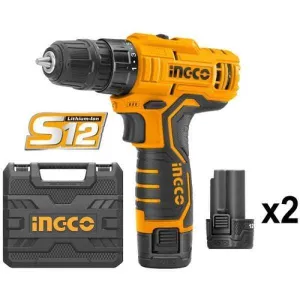 Ingco Lithium-Ion Cordless Drill with Two 12V Batteries - CDLI12325