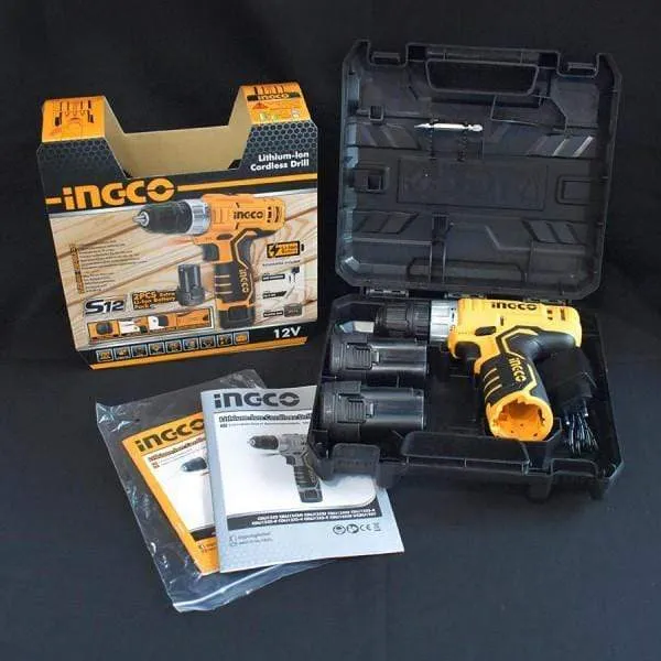 Ingco Lithium-Ion Cordless Drill with Two 12V Batteries - CDLI12325