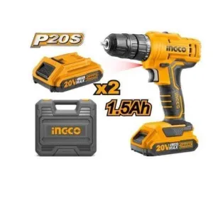 Ingco Lithium-Ion Cordless Drill with Two 20V Batteries 1.5Ah - CDLI20012